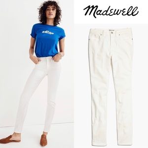 Madewell 9" High Rise Skinny Jeans in Pure White C1741 Size 30 Classic Preppy